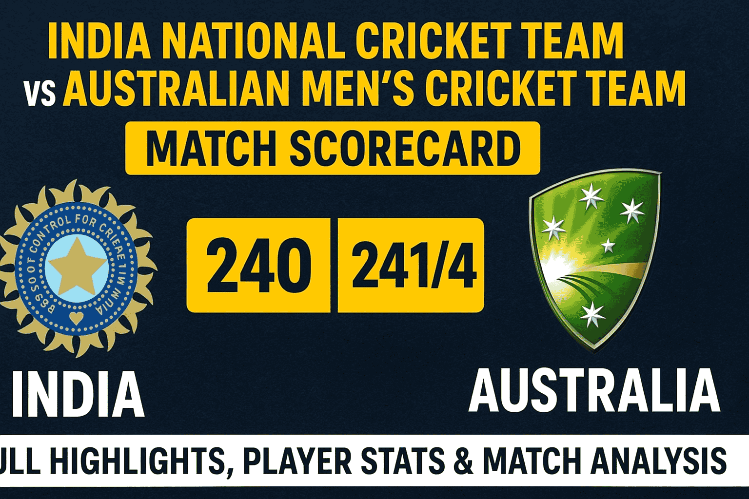 india national cricket team vs australian men’s cricket team match scorecard
